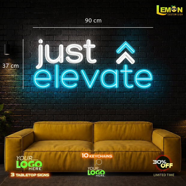 JUST ELEVATE | LED NEON SIGN (Remake-turquoise)