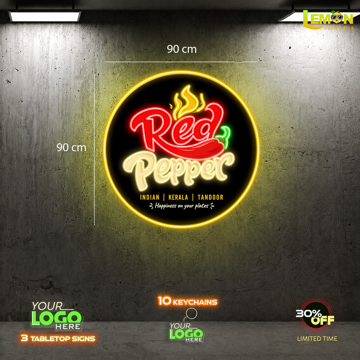 RED PEPPER | LED NEON SIGN ( 90cm Sign)