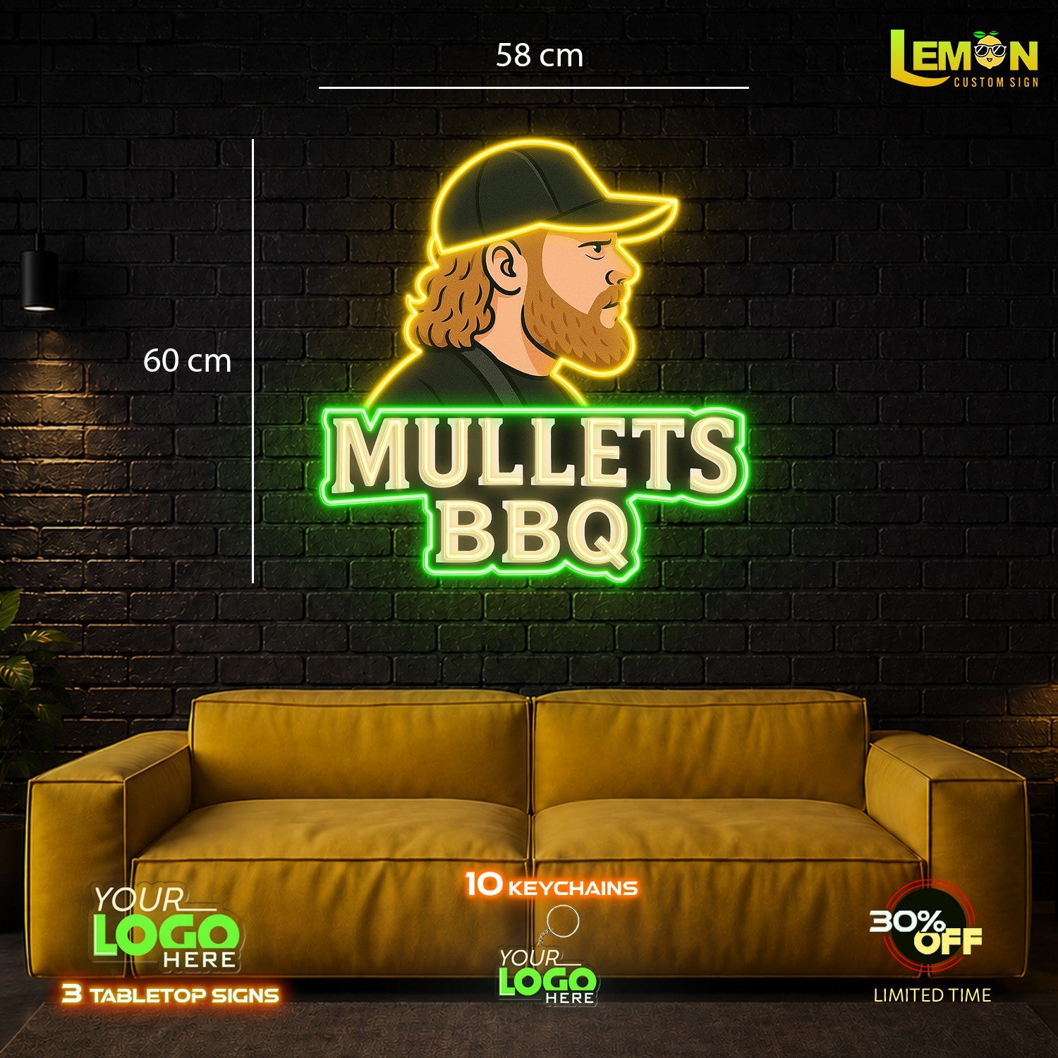 MULLETS BBQ| LED NEON SIGN
