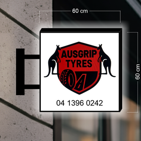 AUSGRIP TYRES; TRUCK WASH | ILLUMINATED BLADE SIGN (2 SIGNS)