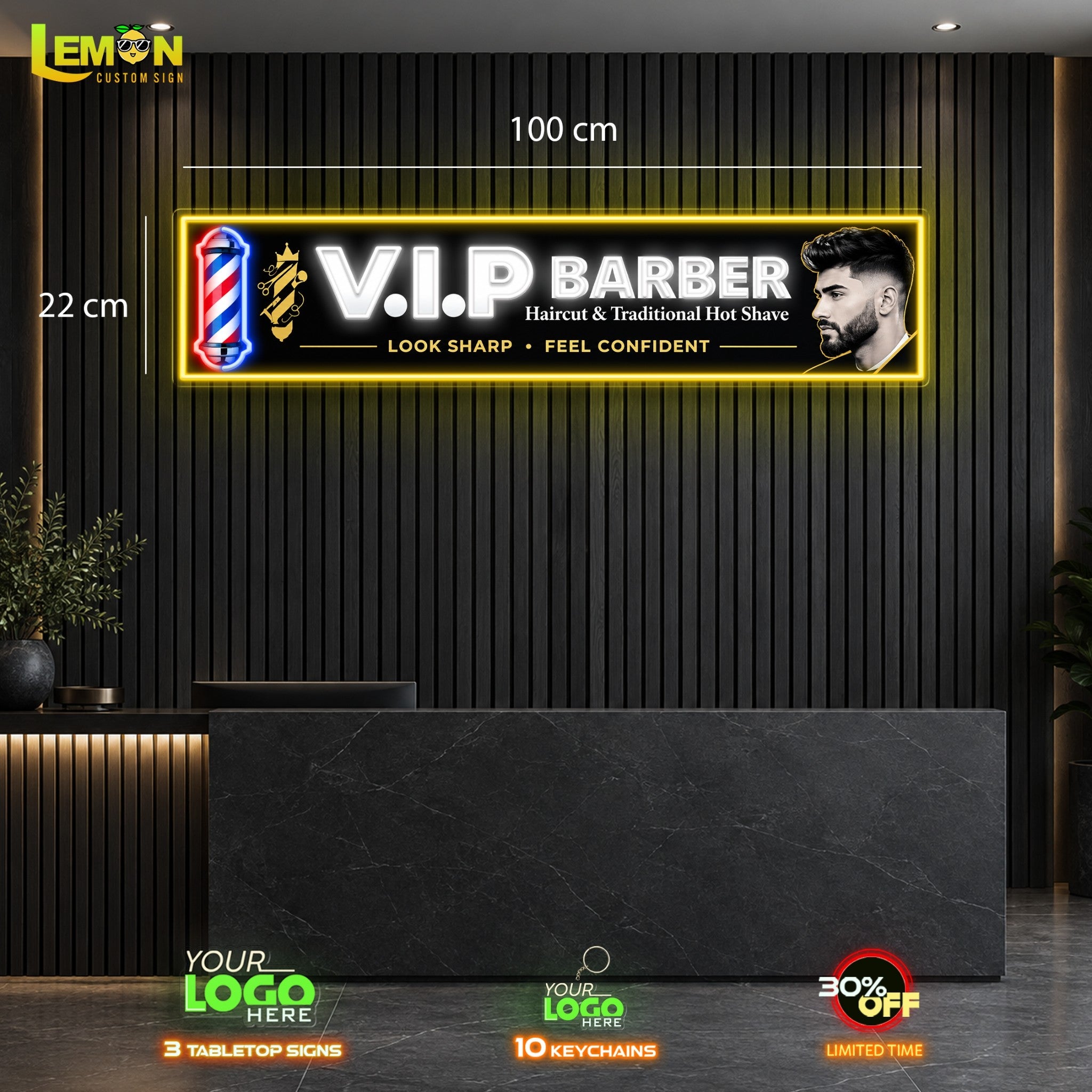 VIP BARBER | LED NEON SIGN (INDOOR)