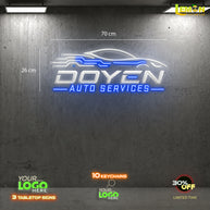 DOYEN AUTO SERVICES SIGN AND 500 KEYCHAINS | LED NEON SIGN