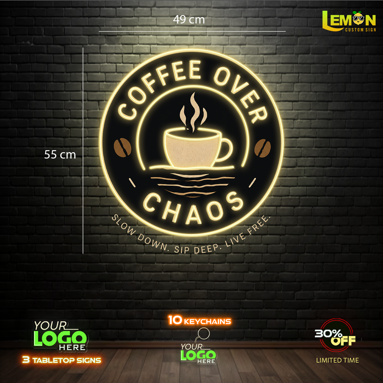 COFFEE OVER CHAOS| LED NEON SIGN