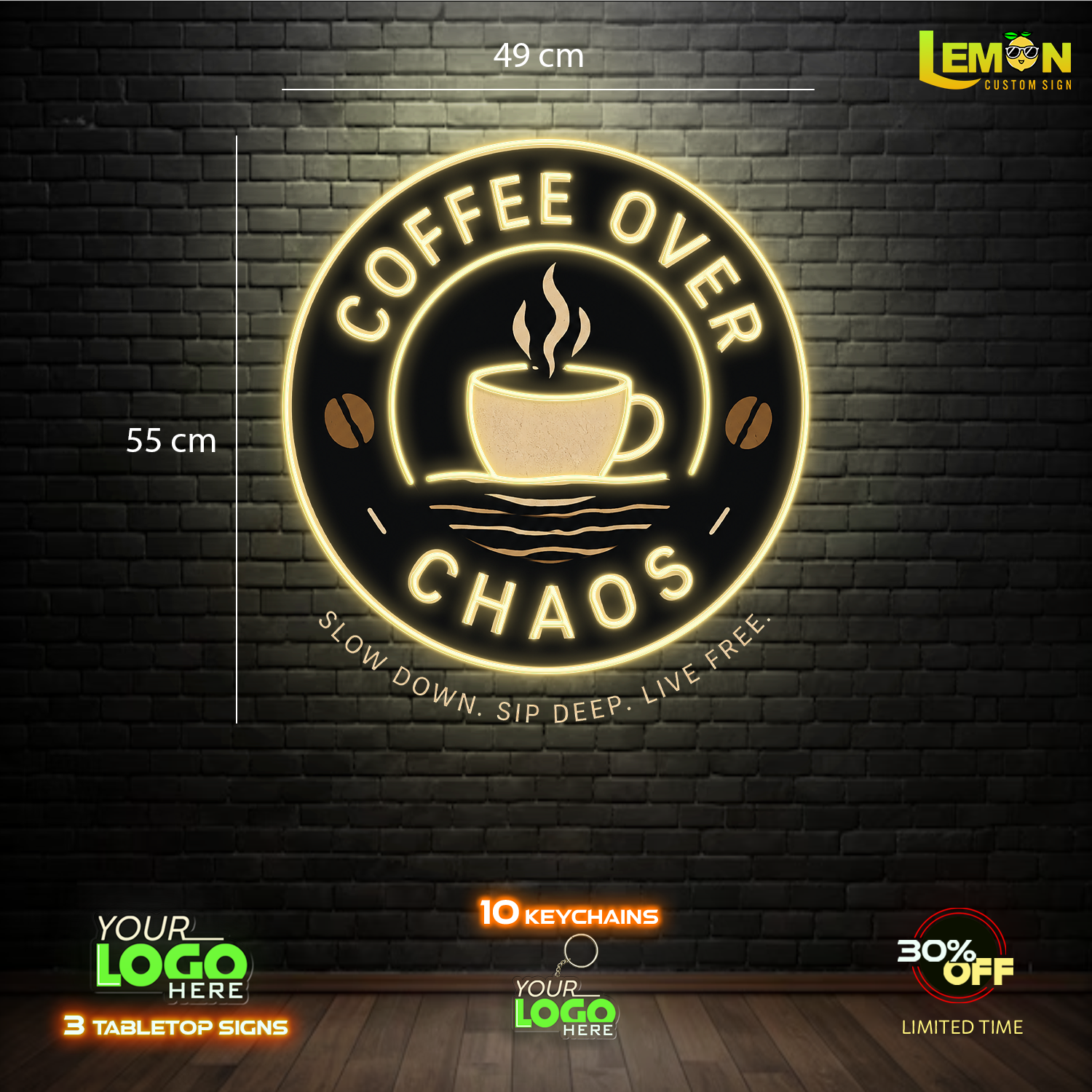 COFFEE OVER CHAOS| LED NEON SIGN