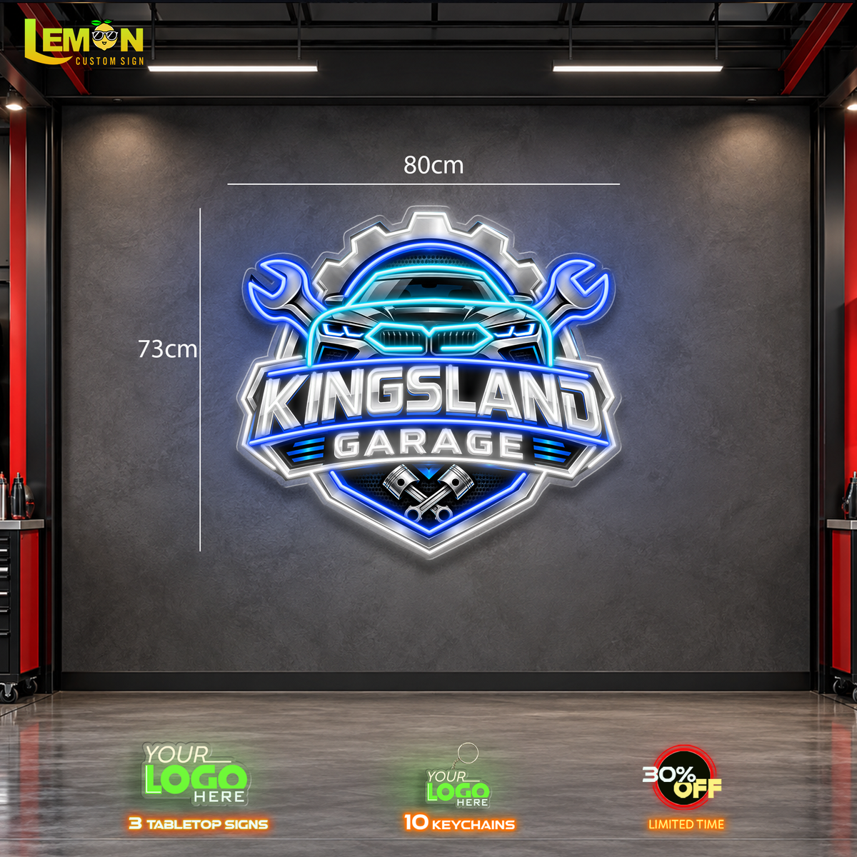 KINGLAND | LED NEON SIGN (2 OUTDOOR SIGNS)