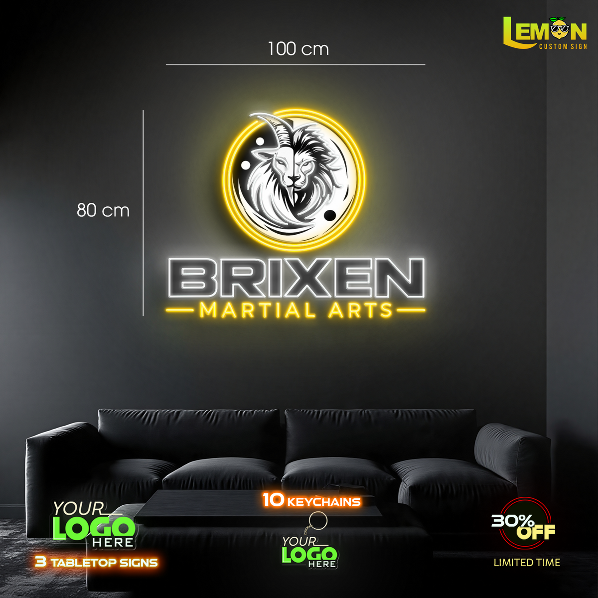 BRIXEN MARTIAL ARTS | LED NEON SIGN ( 2 OUTDOOR SIGNS)