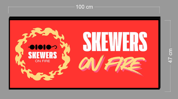 Skewers on fire | LIGHT BOX SIGN