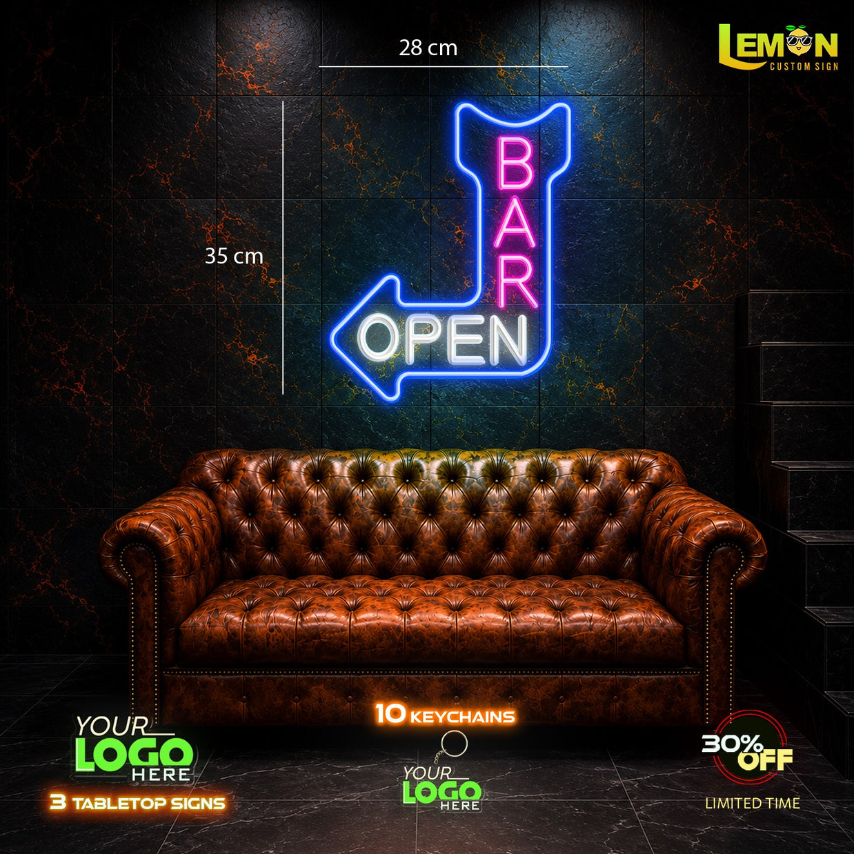 A BAR COCKTAILS AND BEER | LED NEON SIGN (5 SIGNS)