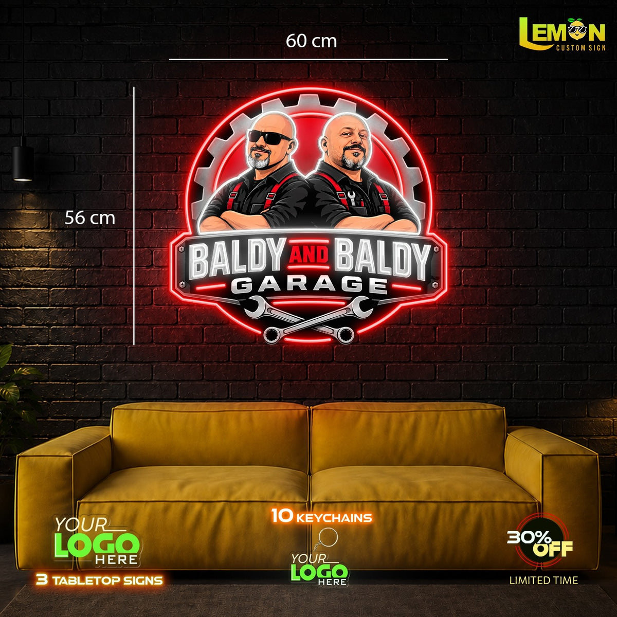 BALDY AND BALDY GARAGE | LED NEON SIGN