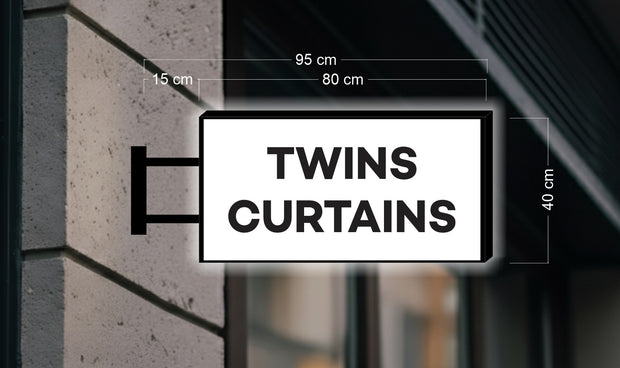 Twins Curtains | ILLUMINATED BLADE SIGN