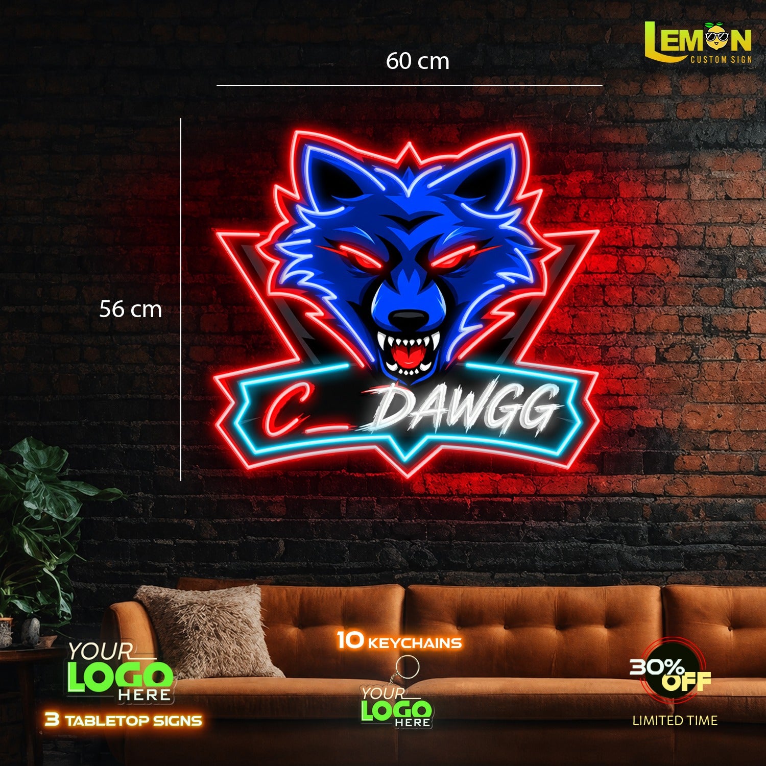 C DAWGG | LED NEON SIGN ( 15 keychains and 5 tabletop signs)