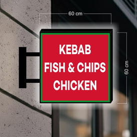 KEBAB FISH & CHIPS CHICKEN | LED NEON SIGN (60x60cm)