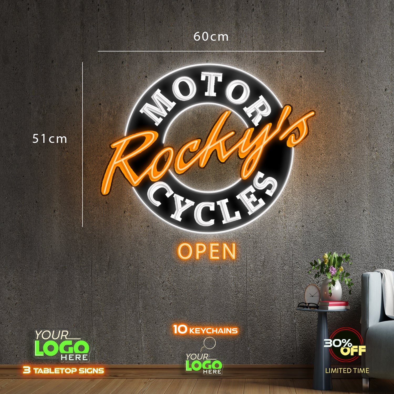 MOTOR RICKY'S CIRCLES | LED NEON SIGN