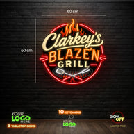 Clarkey's Blaze'n Grill | LED NEON SIGN