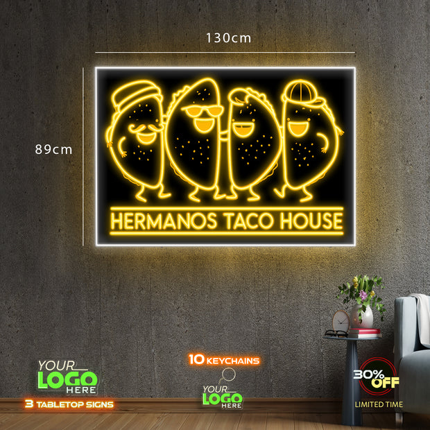 HERMANOS TACO HOUSE | LED NEON SIGN (OUTDOOR SIGN)