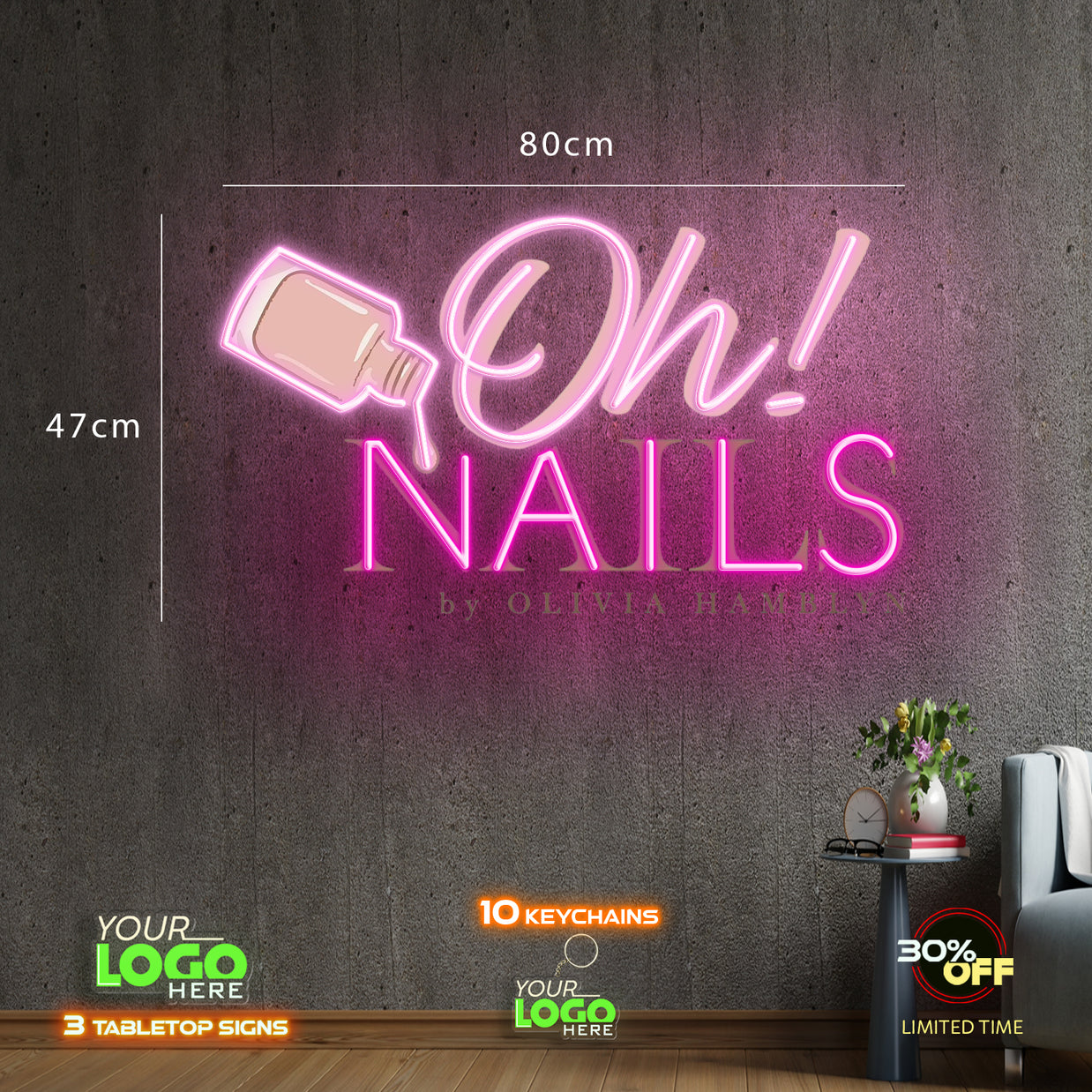 Oh Nails | LED NEON SIGN (80x47cm)