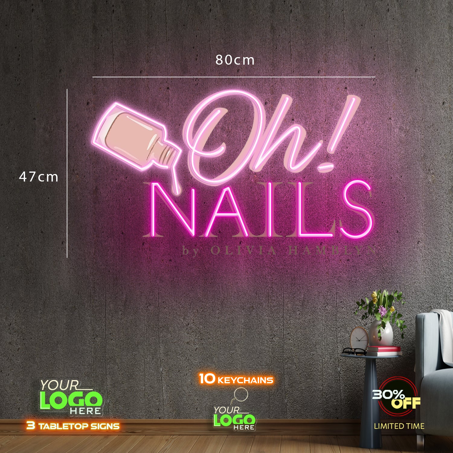 Oh Nails | LED NEON SIGN (80x47cm)