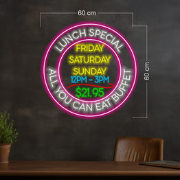 1 DOUBLE-SIDED SIGN and 1 LED NEON SIGN