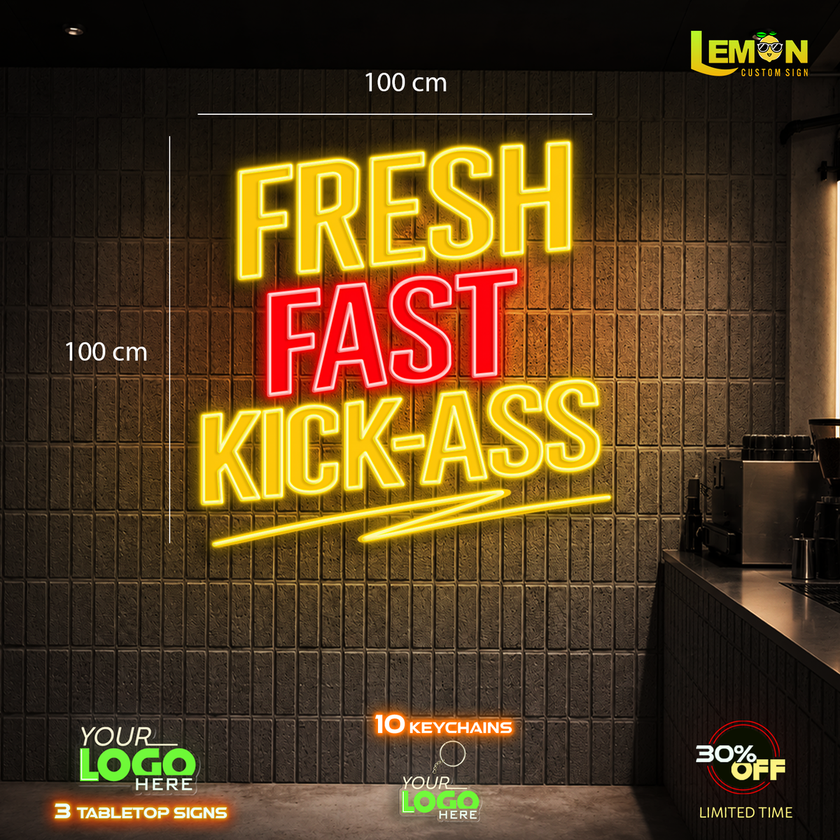 FRESH-FAST KICK-ASS | LED NEON SIGN