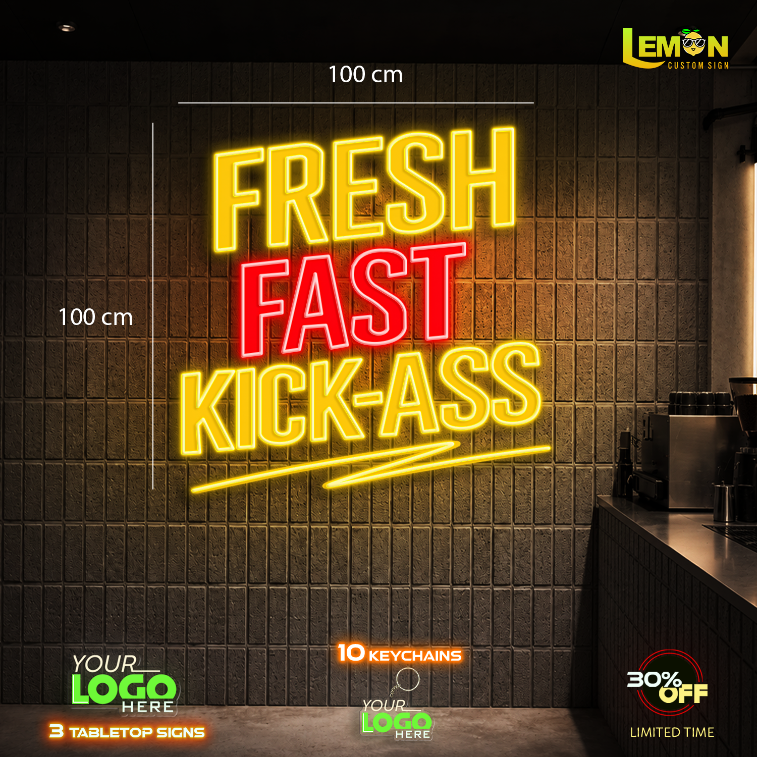 FRESH-FAST KICK-ASS | LED NEON SIGN