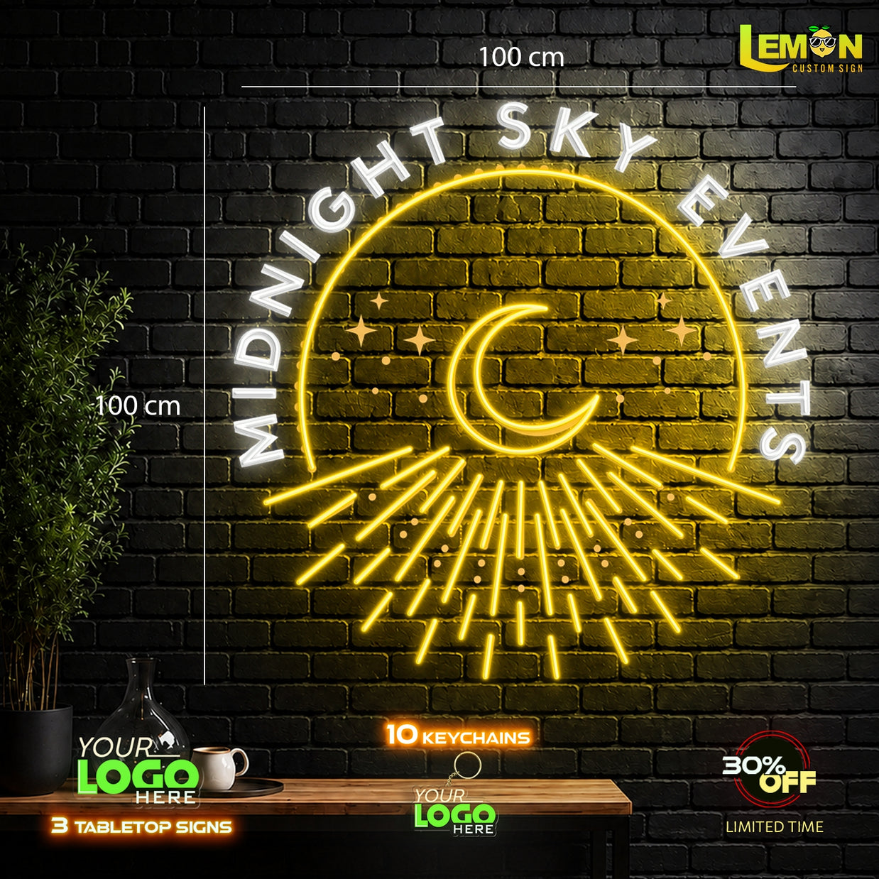 MIDNIGHT SKY EVENTS | LED NEON SIGN (15 keychains)