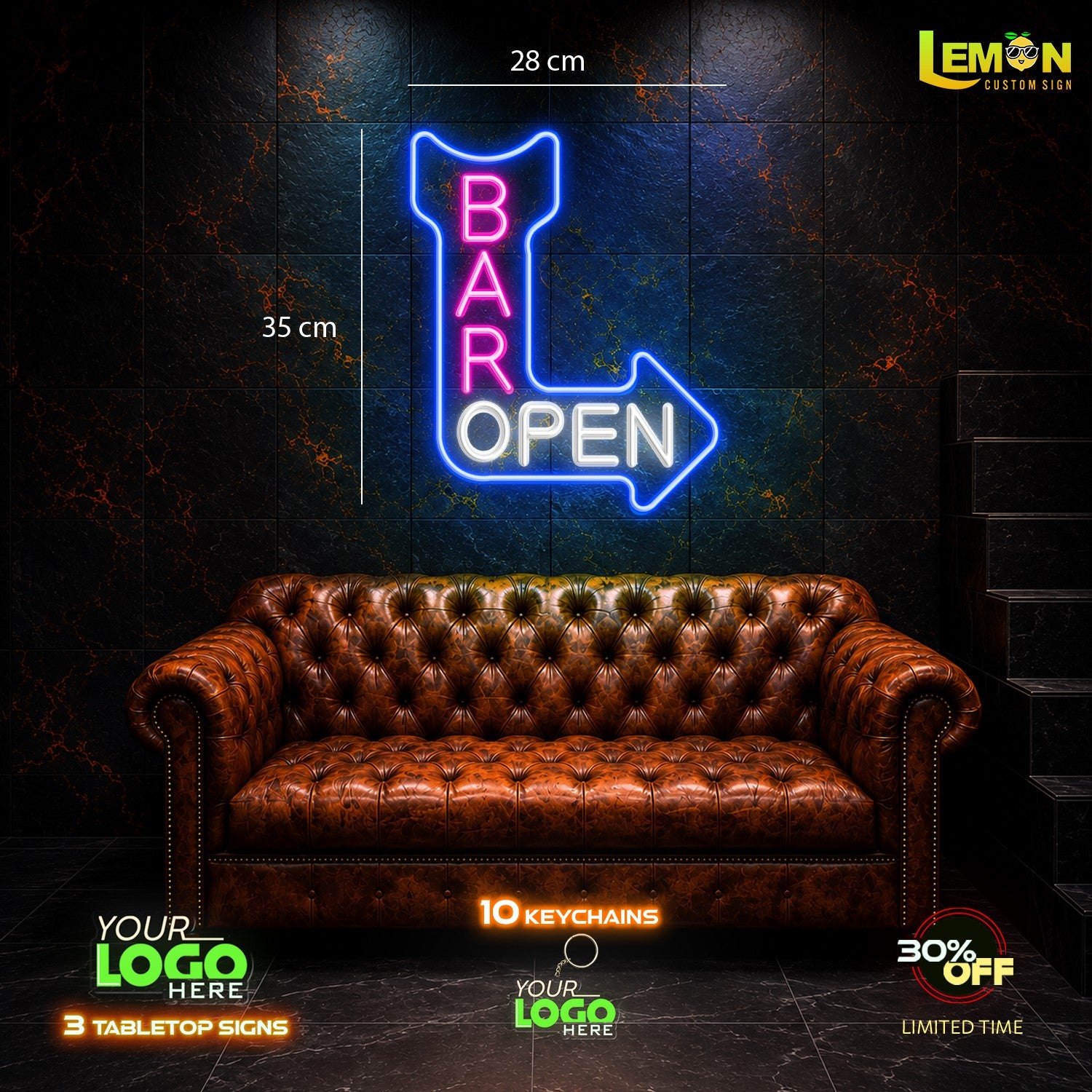 A BAR COCKTAILS AND BEER | LED NEON SIGN (5 SIGNS)