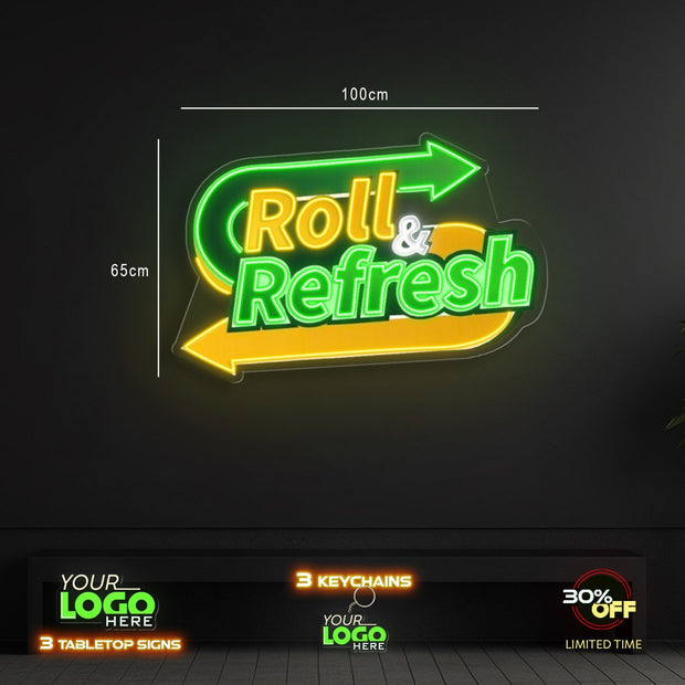 ROLL REFRESH; Groceries here | LED NEON SIGN (2 SIGNS)
