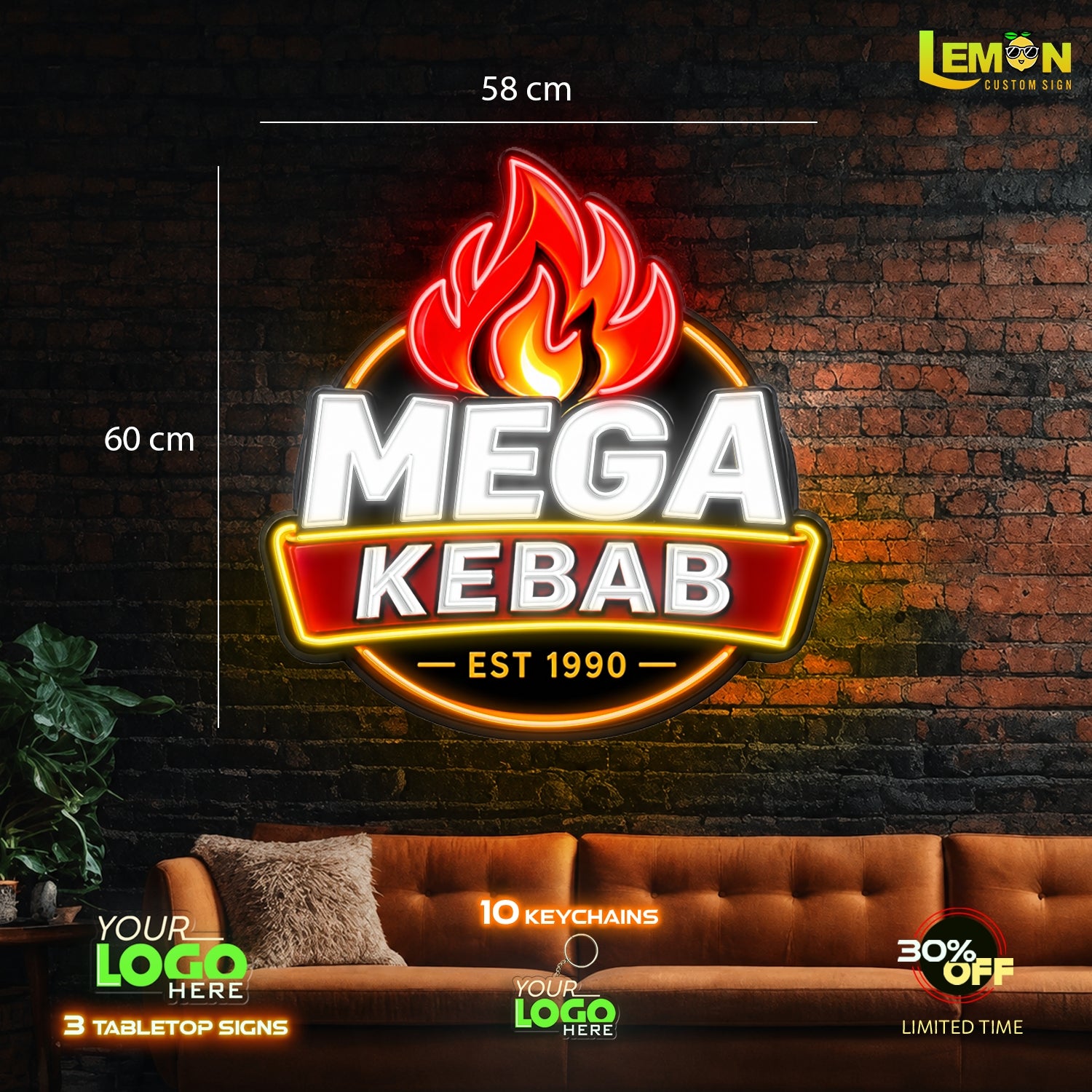MEGA KEBAB | LED NEON SIGN