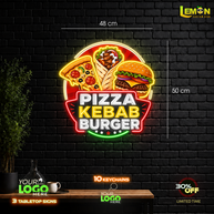 BUGER KEBAB PIZZA| LED NEON SIGN (2 SIGNS)