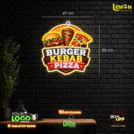 BUGER KEBAB PIZZA| LED NEON SIGN (2 SIGNS)