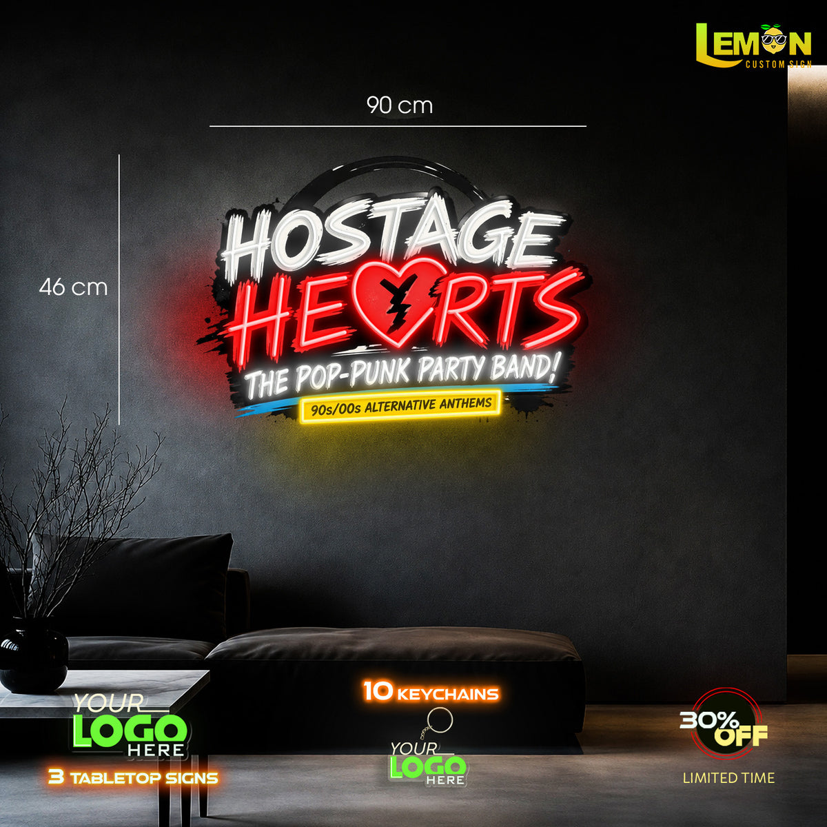HOSTAGE HEARTS | LED NEON SIGN