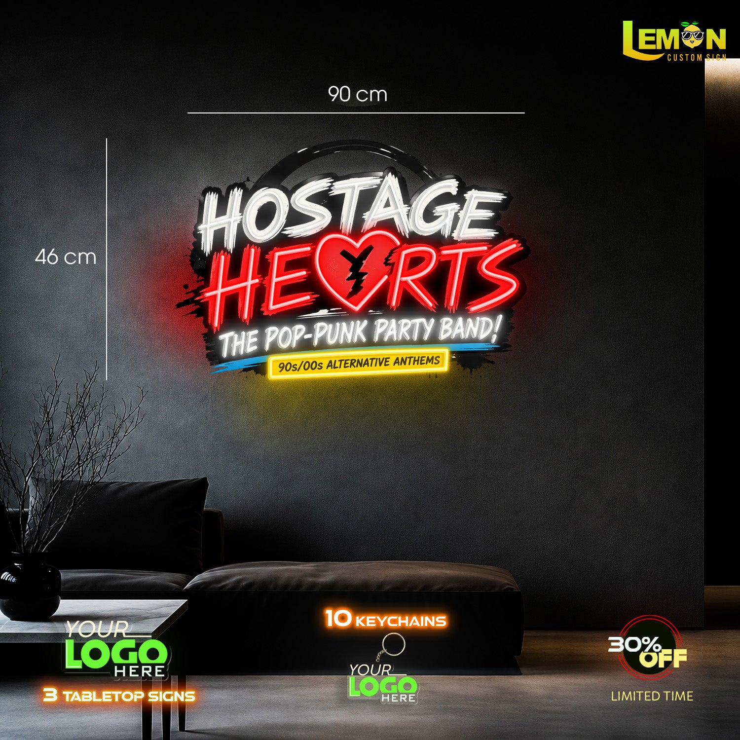 HOSTAGE HEARTS | LED NEON SIGN