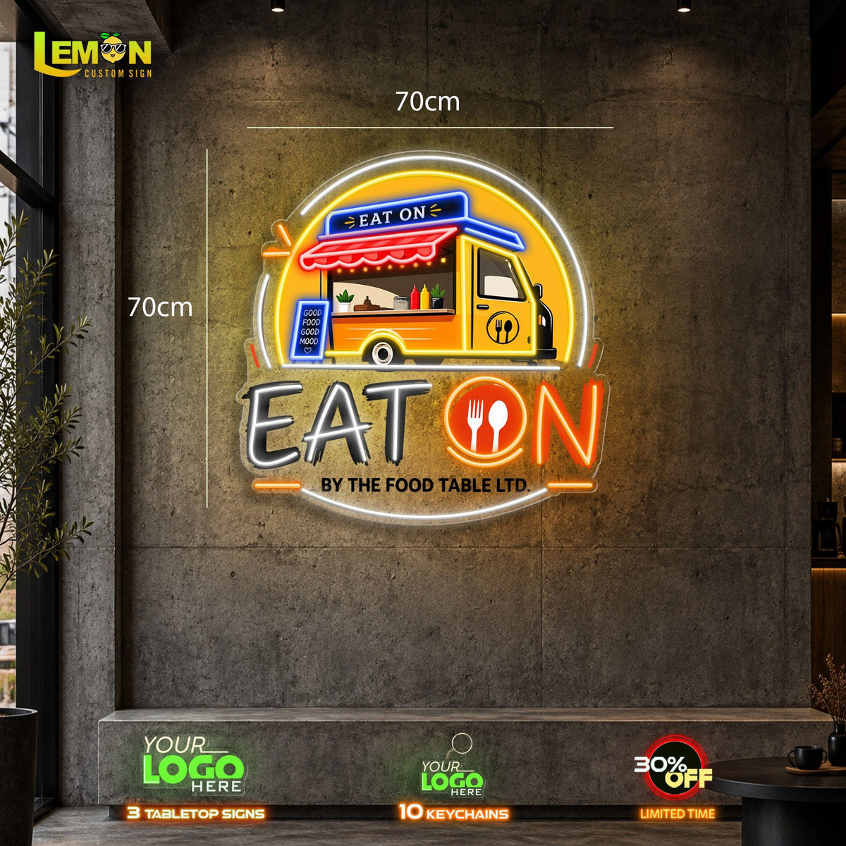 EAT ON | LED NEON SIGN ( OUTDOOR SIGN)
