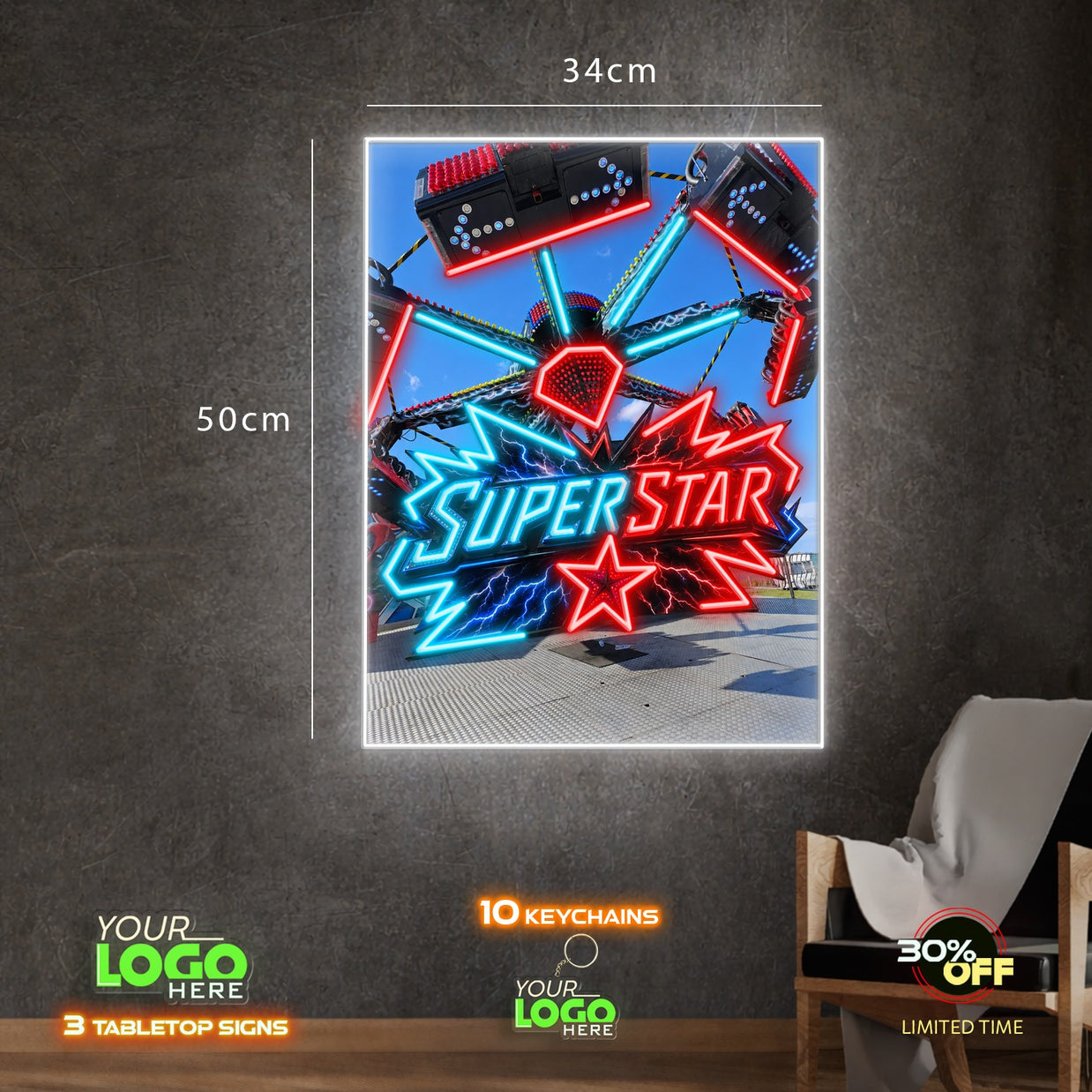 SUPER STAR AND WILD THING | LED NEON SIGN (2 SIGNS)
