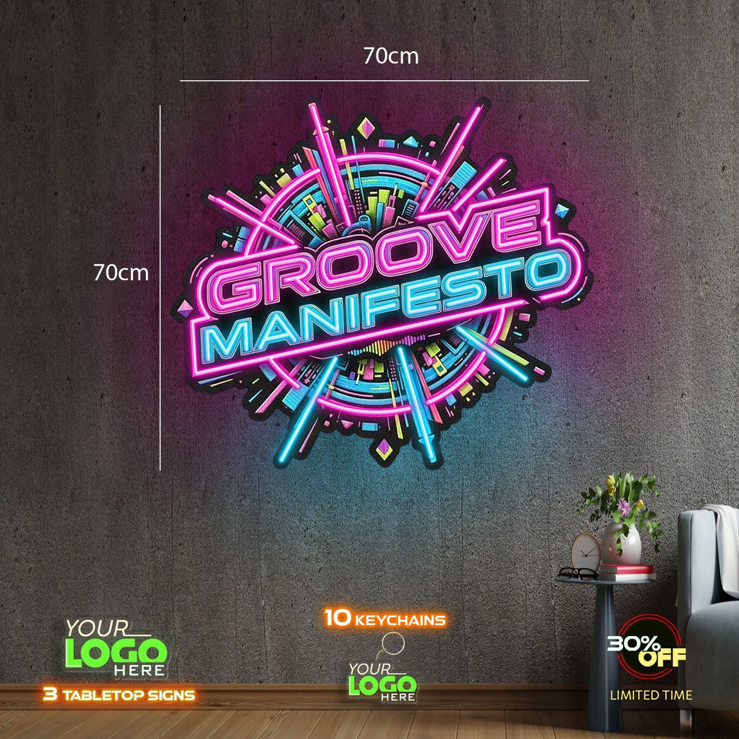 GROOVE MANIFESTO | LED NEON SIGN ( OUTDOOR SIGN)