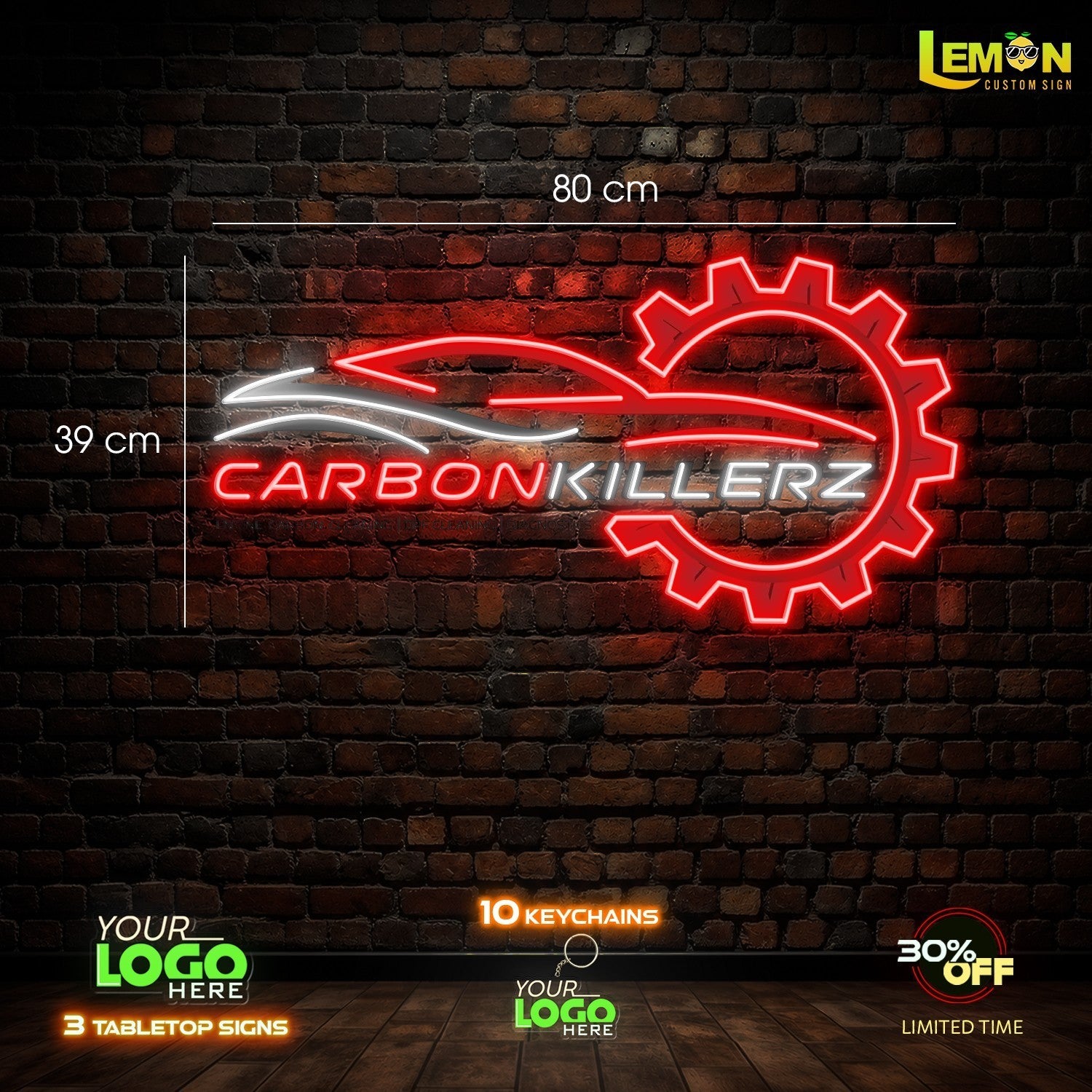 CARBONKILLERZ | LED NEON SIGN (15 FREE KEYCHAINS AND 3 TABLETOP SIGNS)