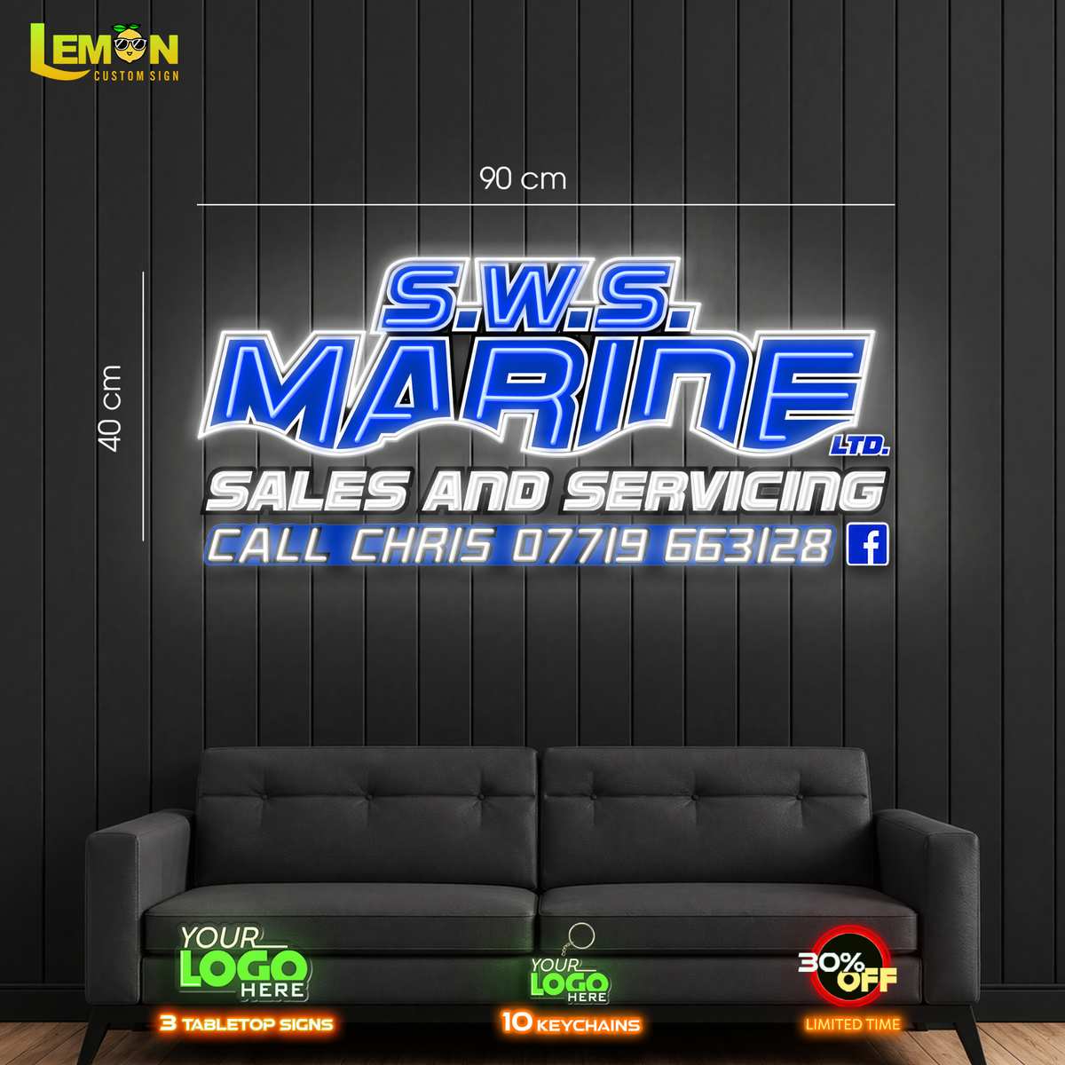 S.W.S MARINE | LED NEON SIGN (OUTDOOR)