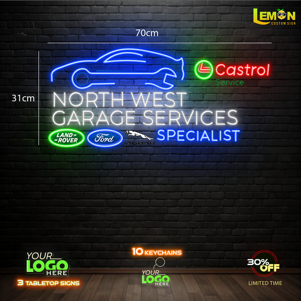 NORTH WESR GARAGE SERVICES | LED NEON SIGN