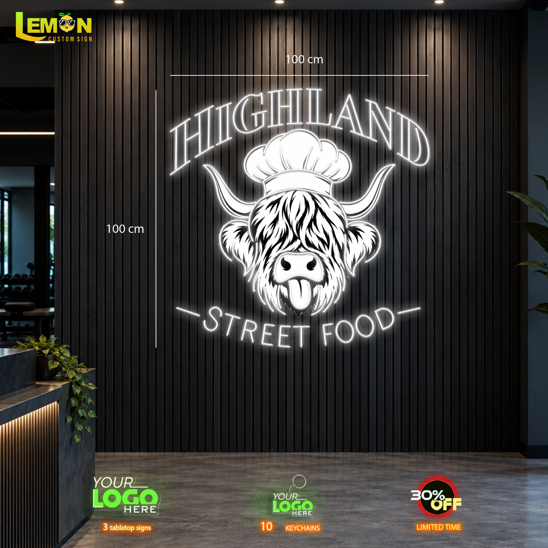 HIGHLAND STREET FOOD | LED NEON SIGN - OUTDOOR