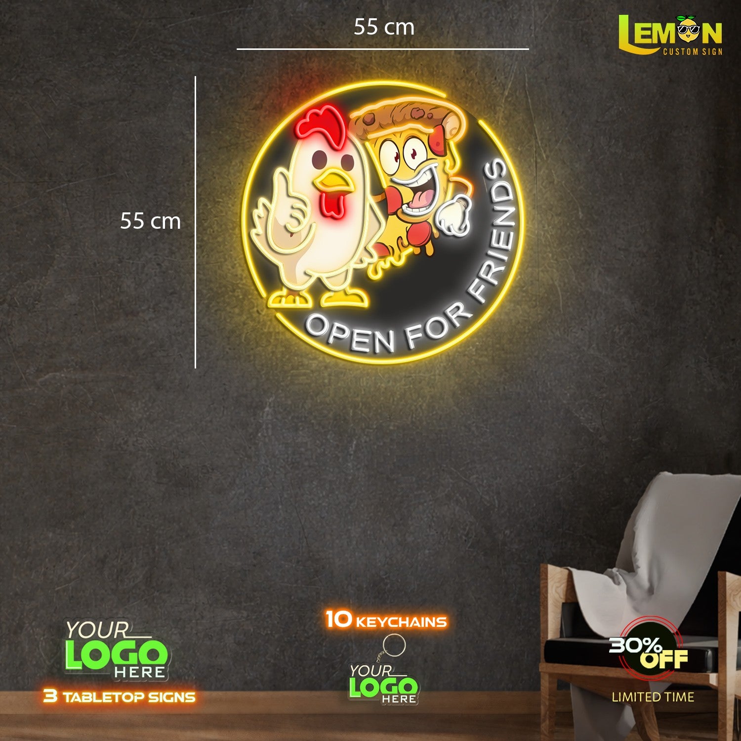 OPEN FOR FRIENDS| LED NEON SIGN