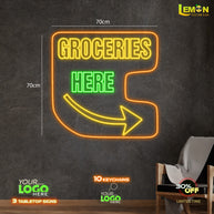 ROLL REFRESH; Groceries here | LED NEON SIGN (2 SIGNS)