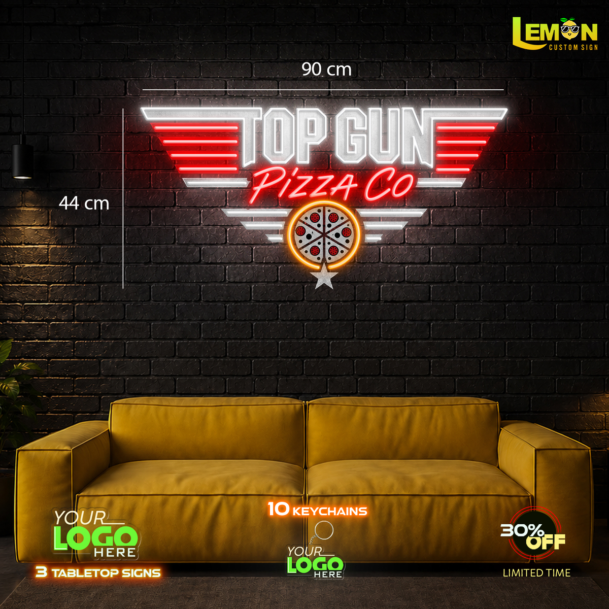TOP GUN PIZZA CO | LED NEON SIGN