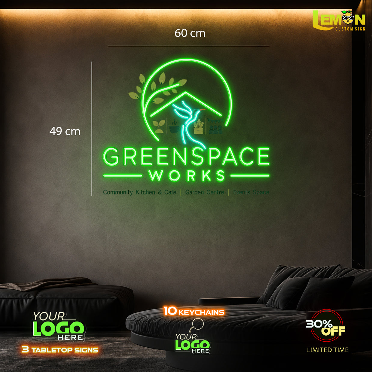GREEN SAPCE | LED NEON SIGN (4 SIGNS)
