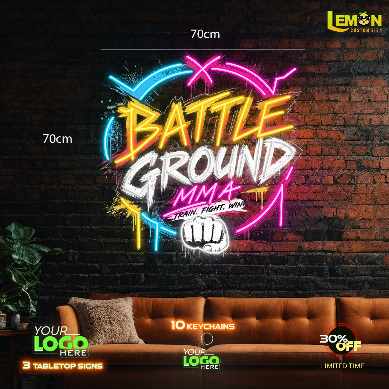 BATTLE GROUND MMA | LED NEON SIGN