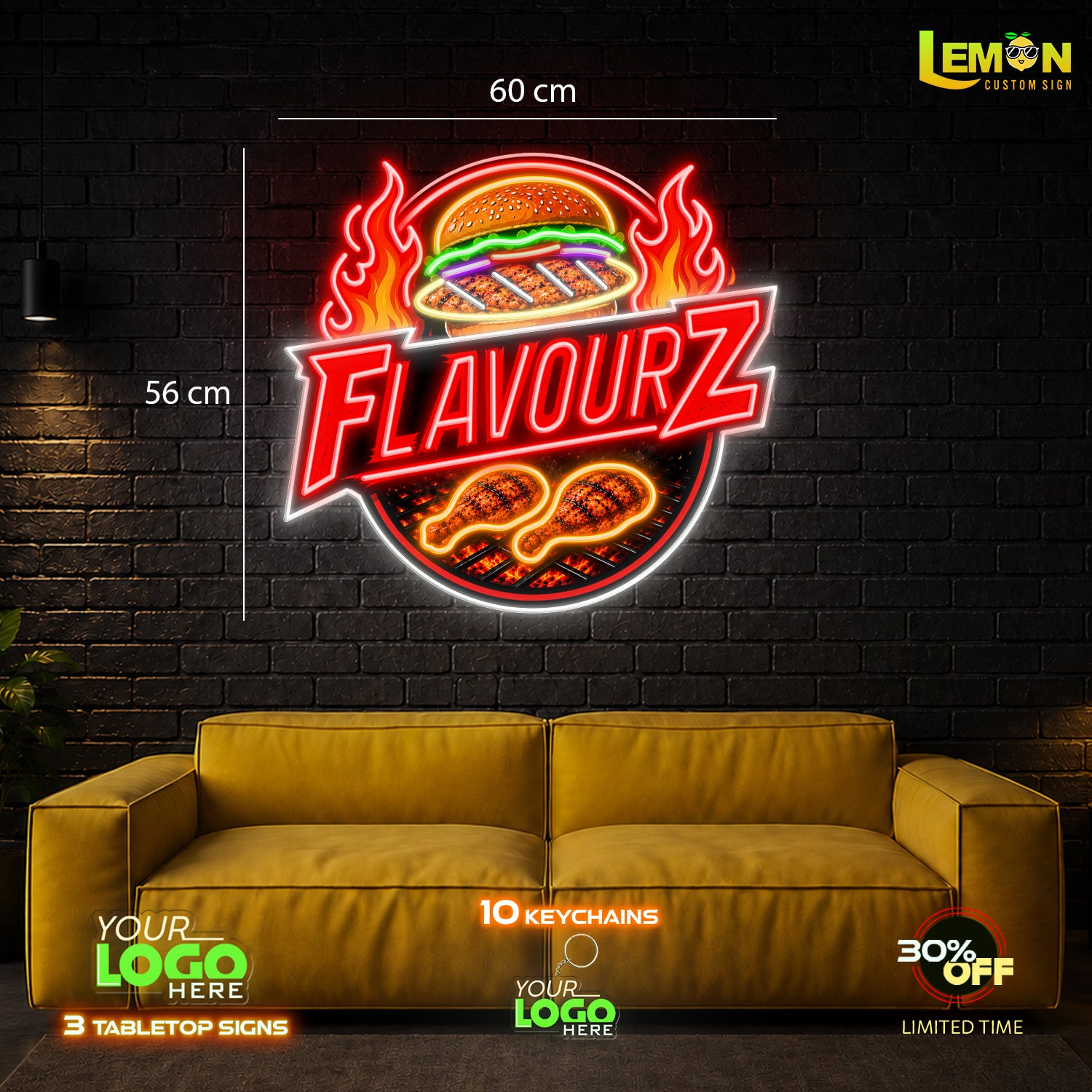 FLAVOURZ| LED NEON SIGN ( EXPRESS SHIPPING)