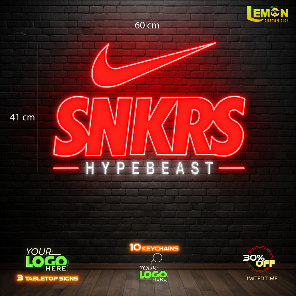 SNKRS HYPEBEAST | LED NEON SIGN ( 60x41 cm SIGN)