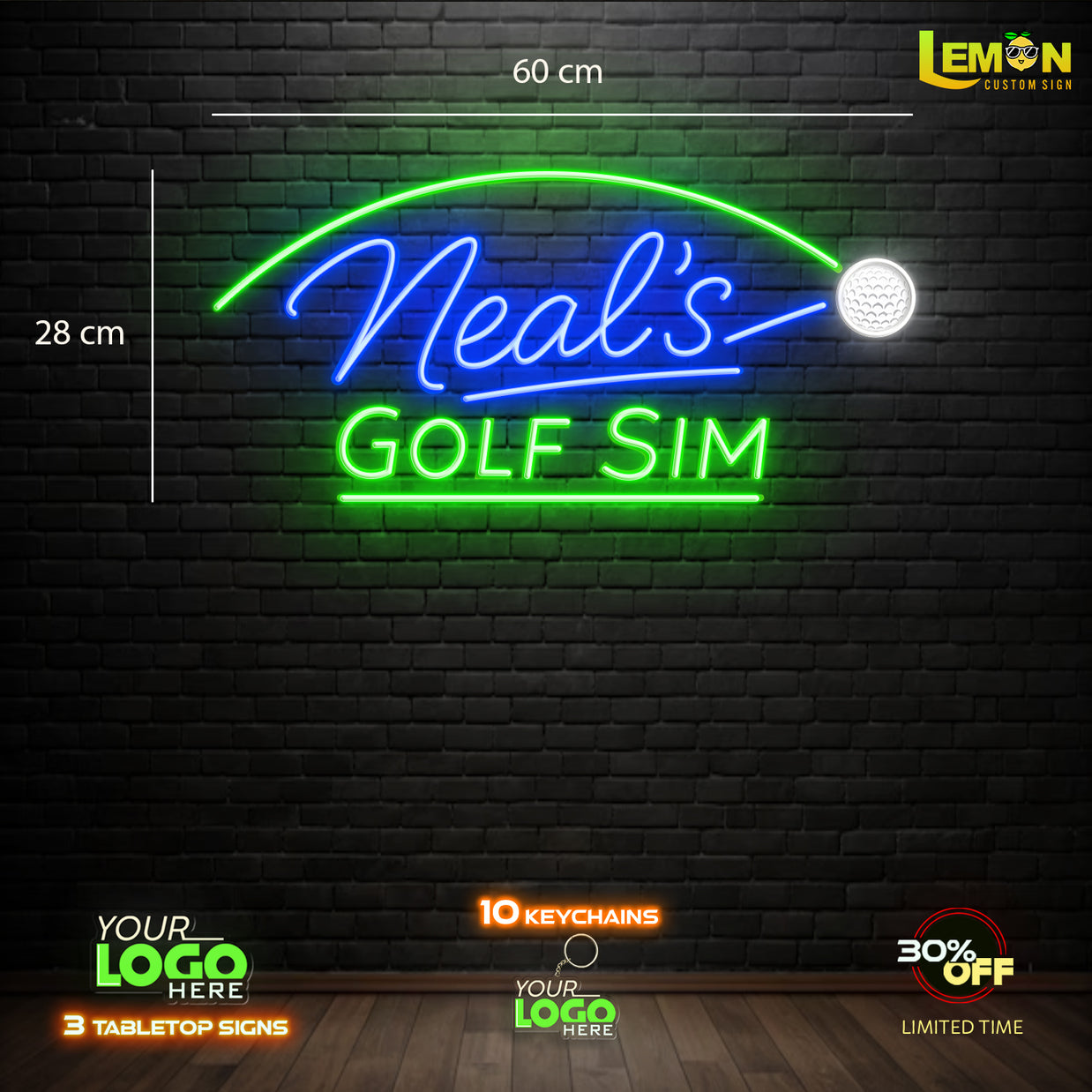 Neal's Golf Sim And Cav's 19th Hole | LED NEON SIGN ( 2 SIGNS)