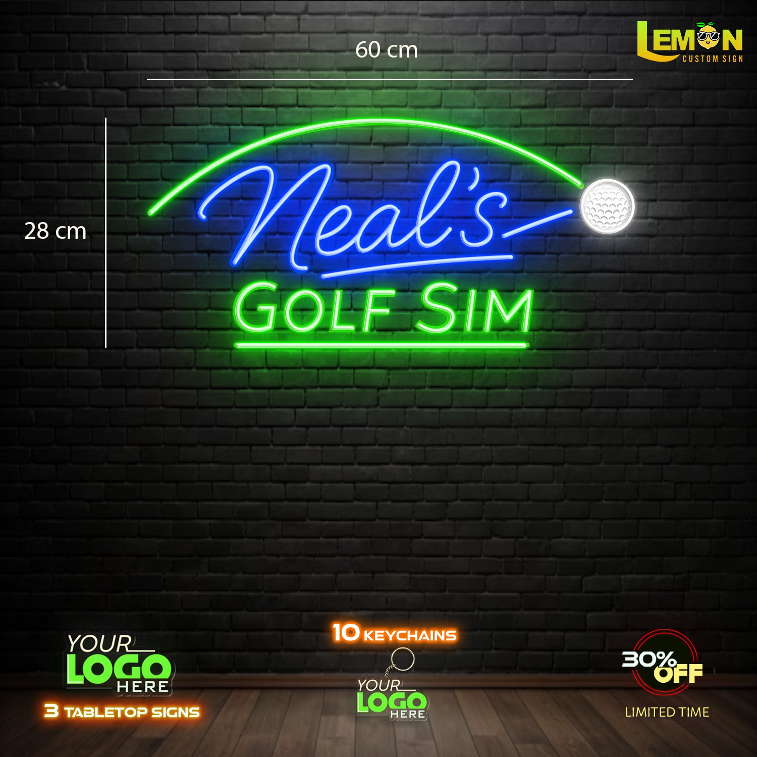 Neal's Golf Sim And Cav's 19th Hole | LED NEON SIGN ( 2 SIGNS)
