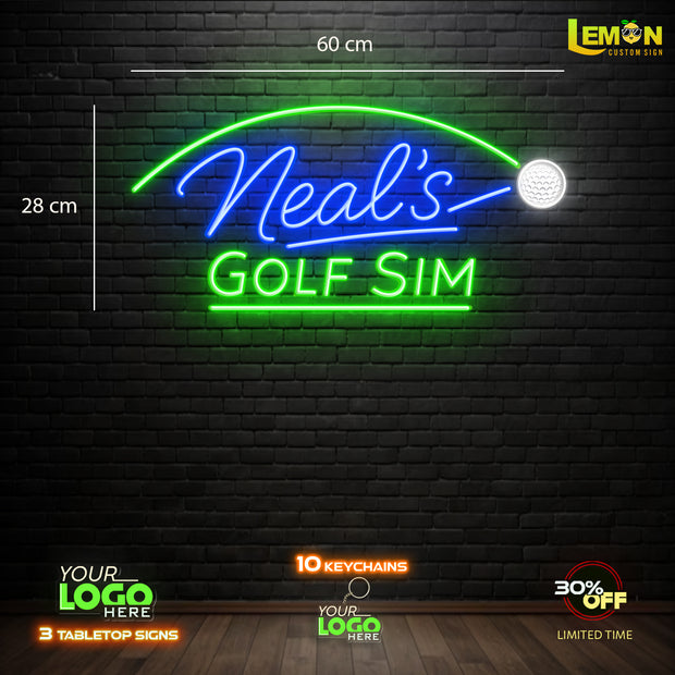 Neal's Golf Sim And Cav's 19th Hole | LED NEON SIGN ( 2 SIGNS)