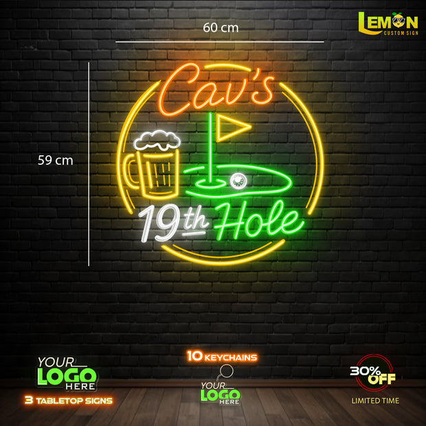 Neal's Golf Sim And Cav's 19th Hole | LED NEON SIGN ( 2 SIGNS)